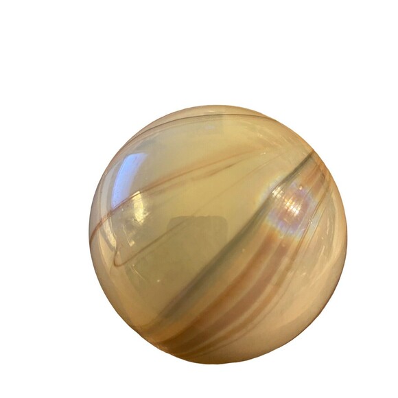 Vintage Evergreen Glass Arts Center Handblown Glass Swirl Christmas Ball 1982 - Picture 8 of 8